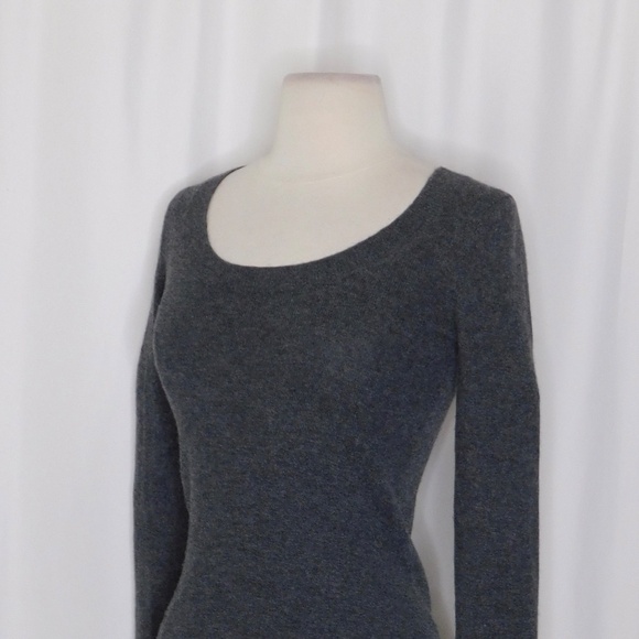 THEORY Demonte Royal Gray Cashmere Scoop Neck Sweater Pullover Knit P Tall XS - Picture 6 of 12